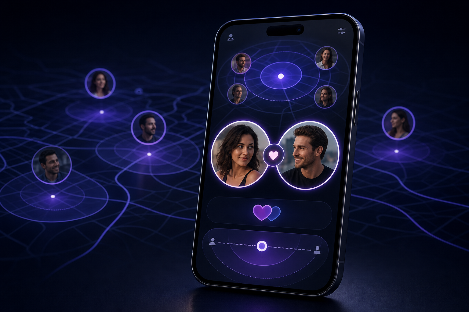 Location-based Dating App Development mobile application concept