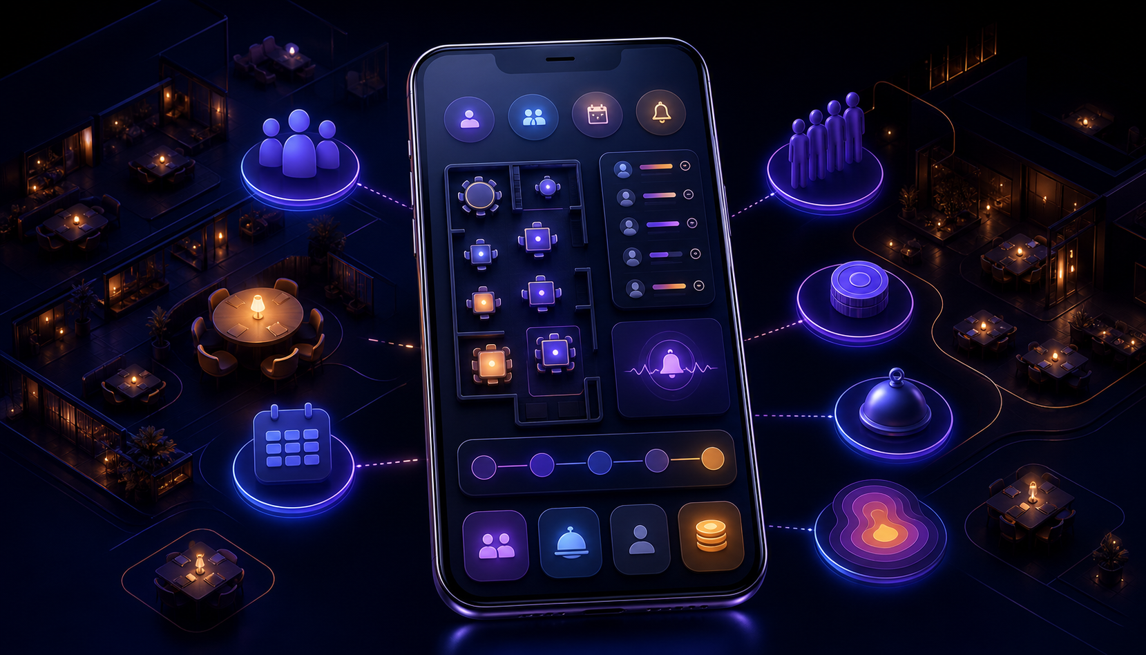Table Reservation App Development mobile application concept