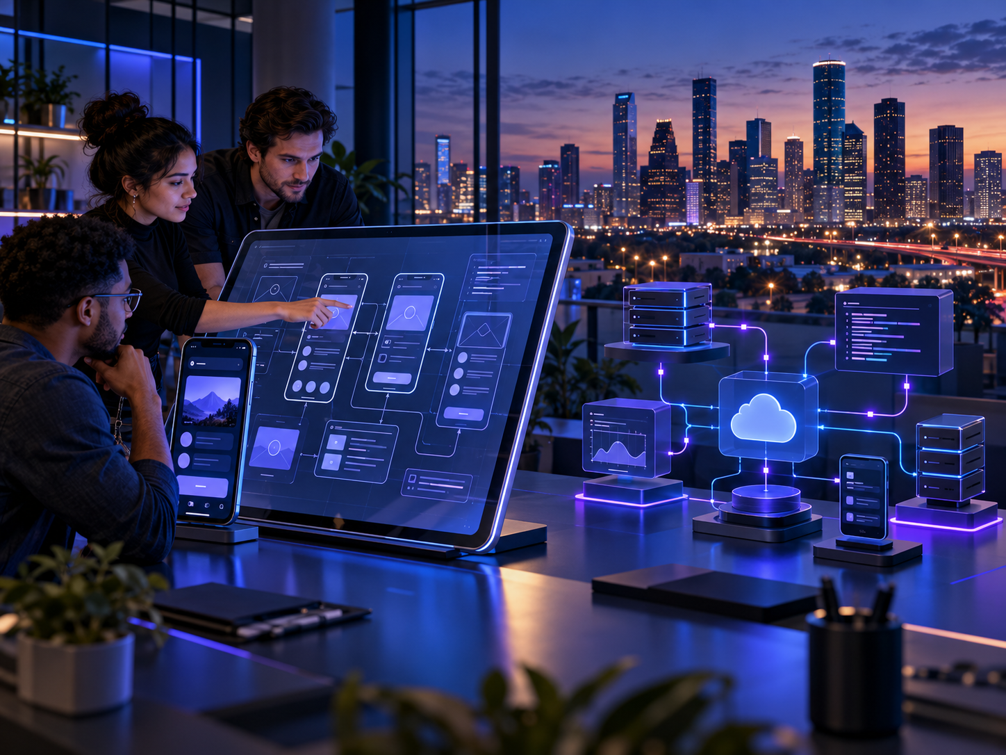 Houston custom mobile app product planning visual